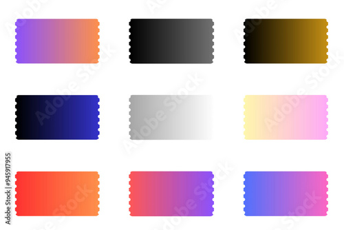 blank fill for coupons and tickets. multi-colored with gradient