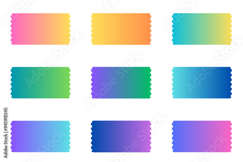 blank fill for coupons and tickets. multi-colored with gradient