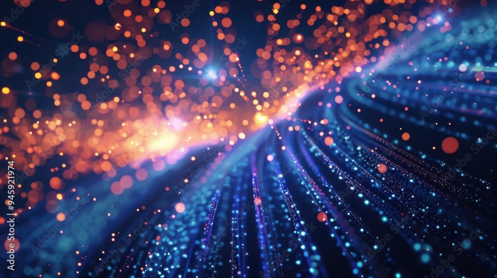 Obraz premium Light waterfall formed by dream particles