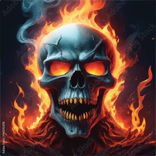 High-Quality Human Skull Vector Design for T-shirts and Tattoos 