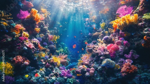 Vibrant Underwater Coral Reef Scene