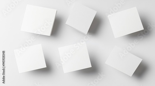 Wallpaper Mural Floating Blank Business Cards Mockup on White Background Torontodigital.ca