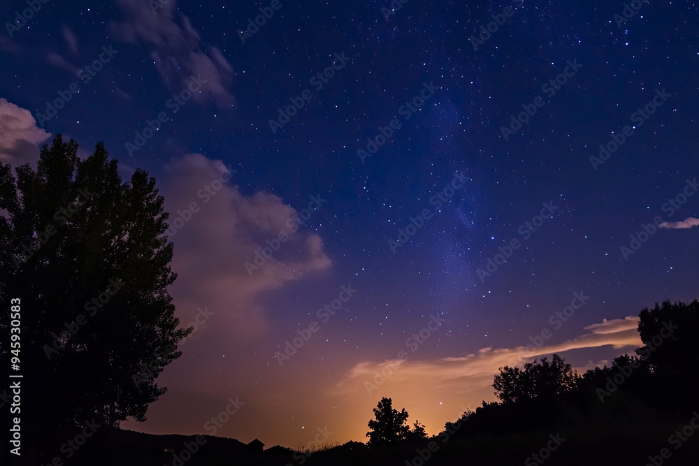 Night sky with stars in the galaxy, ai Night sky with stars in the galaxy, ai