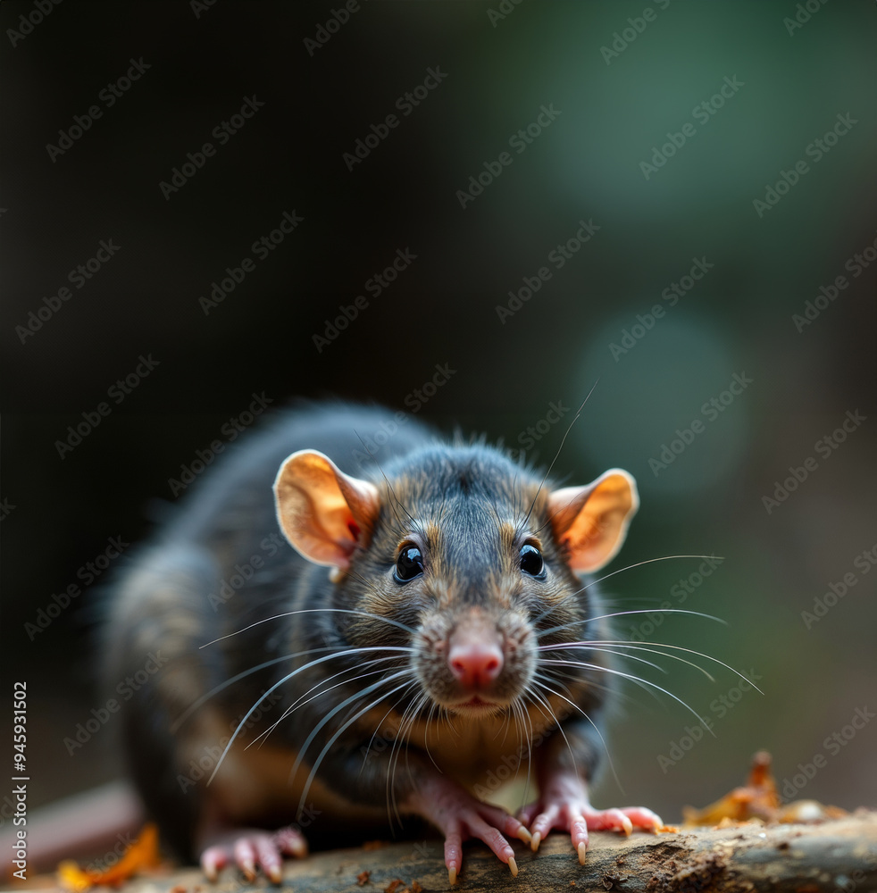 Close-Up of a Curious Rat in Natural Surroundings, Natural Curiosity Close-Up of a Curious Rat in Natural Surroundings, Natural Curiosity