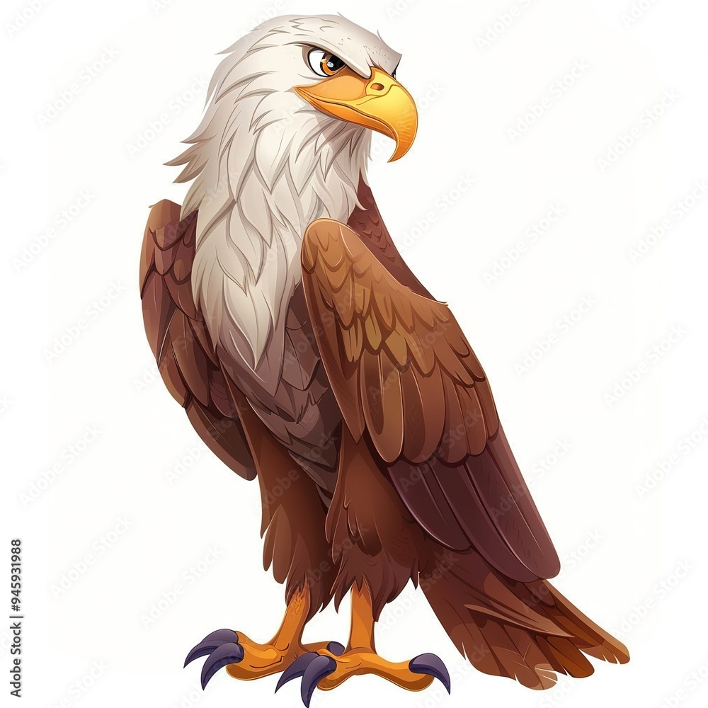 Obraz premium Eagle Spirit animal cartoon isolated whitebackground 16:9