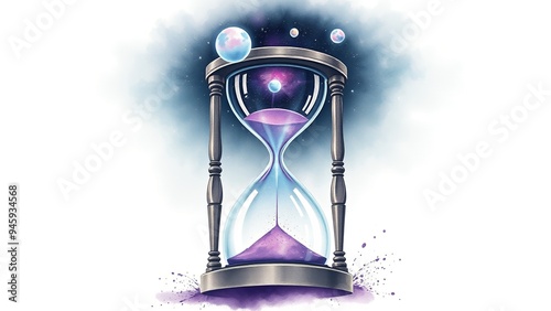 A cosmic hourglass symbolizes the passage of time in space photo