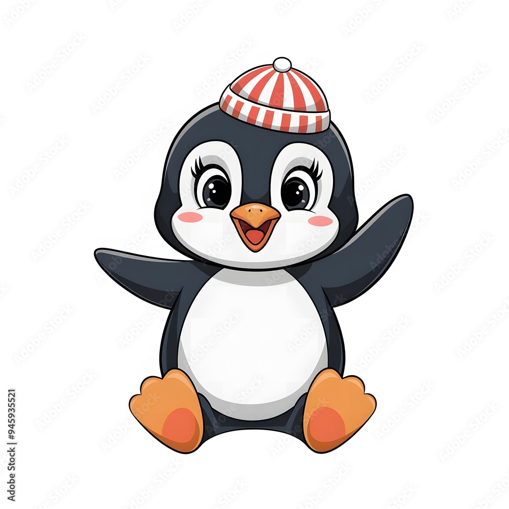 Obraz premium Penguin With A White Background! Ai Generator Image