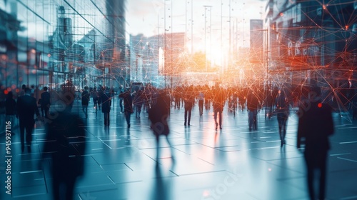 Wallpaper Mural The abstract digital representation of an organizational chart illuminated by soft daylight and showing the organization of a modern office. Torontodigital.ca