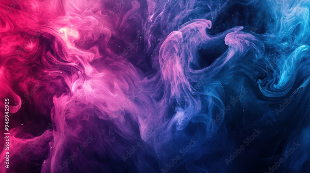 Fototapeta premium An abstract background features captivating ink swirls blending in vibrant colors. The organic patterns evoke a sense of fluidity and motion, creating a visually stunning display
