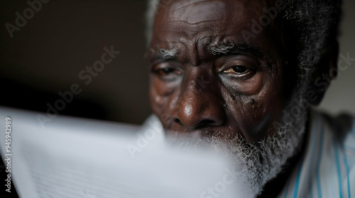 Elderly Writing Letters Grandchildren Elde photo
