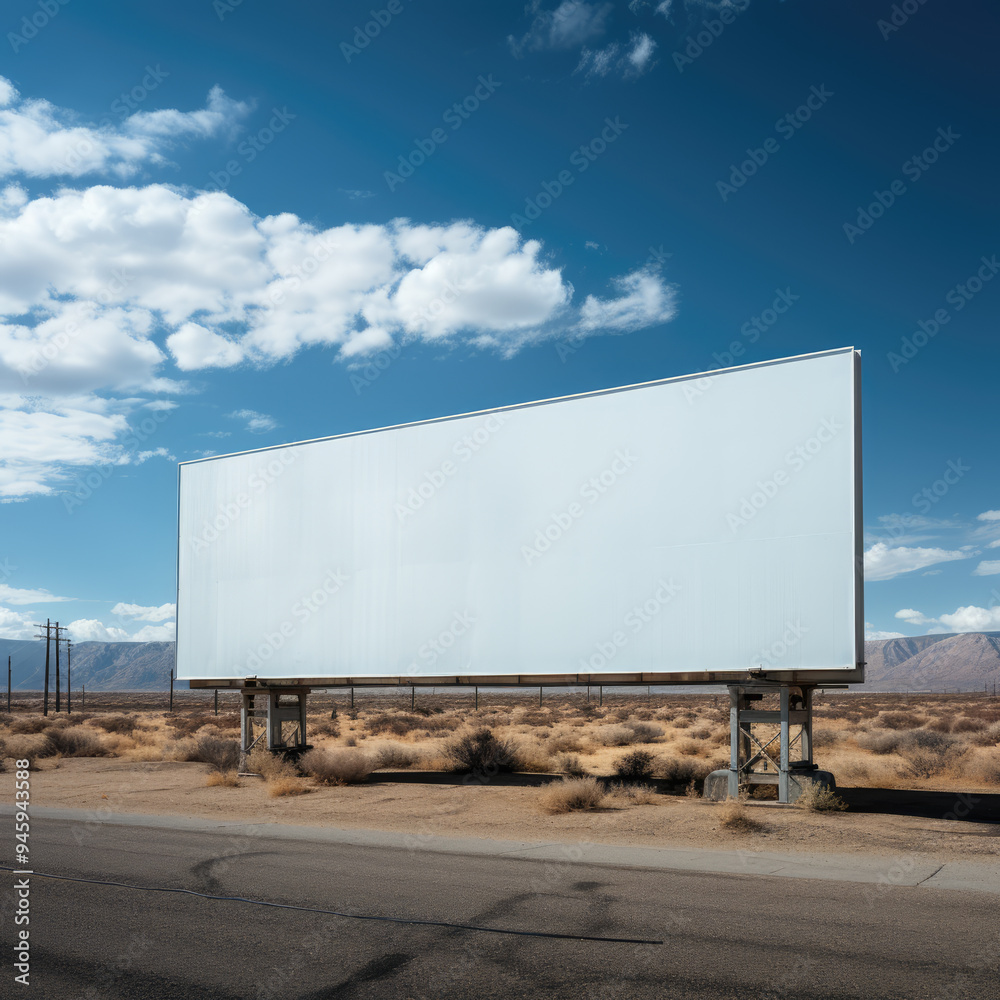 generated illustration of mockup of a blank, empty billboard near a busy highway generated illustration of mockup of a blank, empty billboard near a busy highway