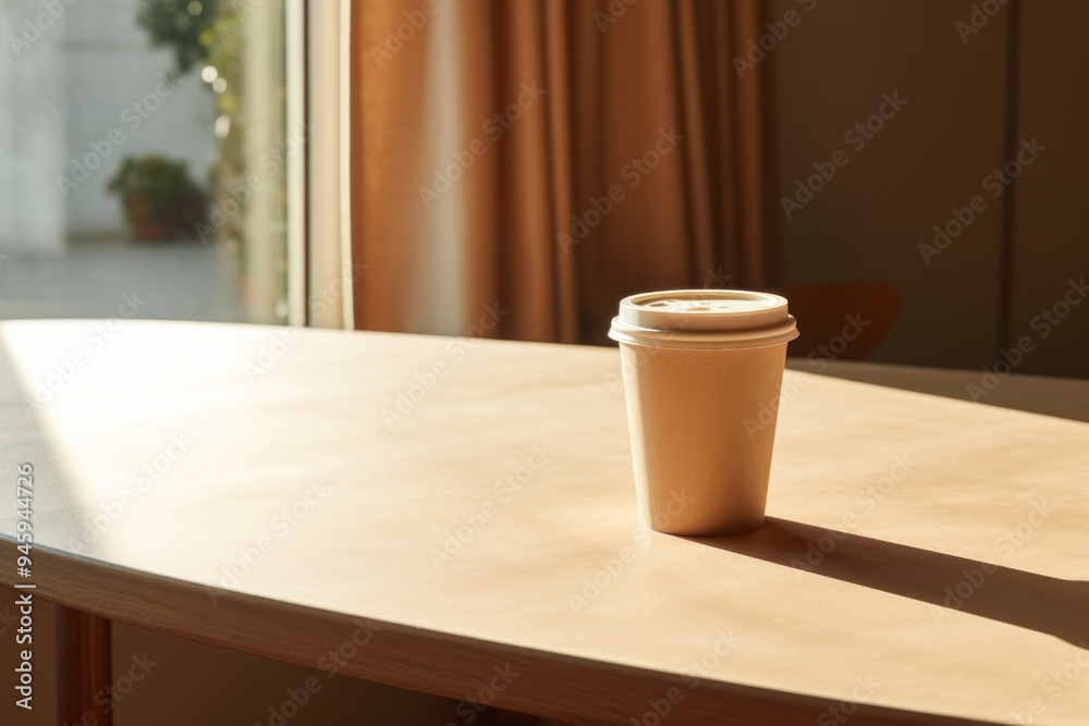 Coffee cup furniture lighting window.