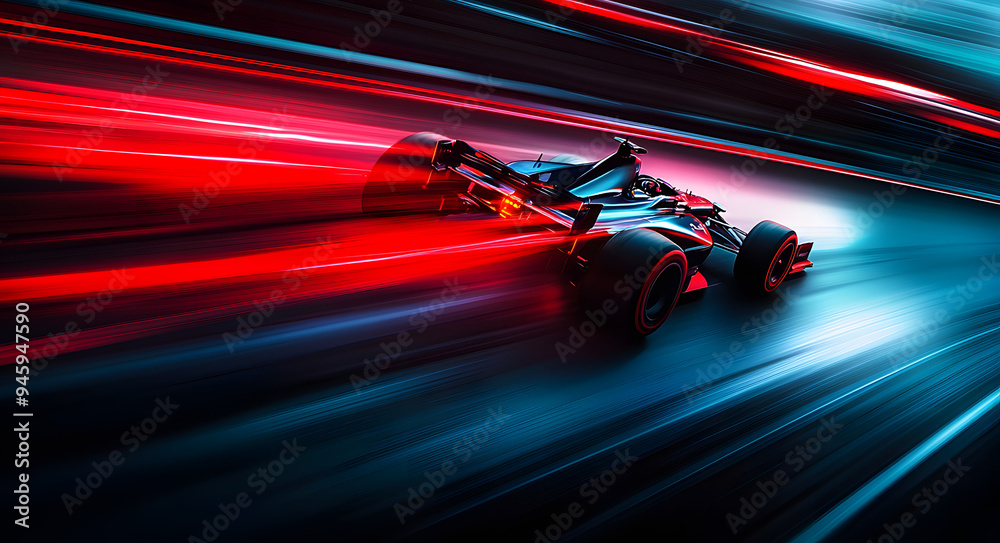 Red Formula 2 Car Speeding on the Track with Red and Black Streaks
Red Formula 2 Car Speeding on the Track with Red and Black Streaks
