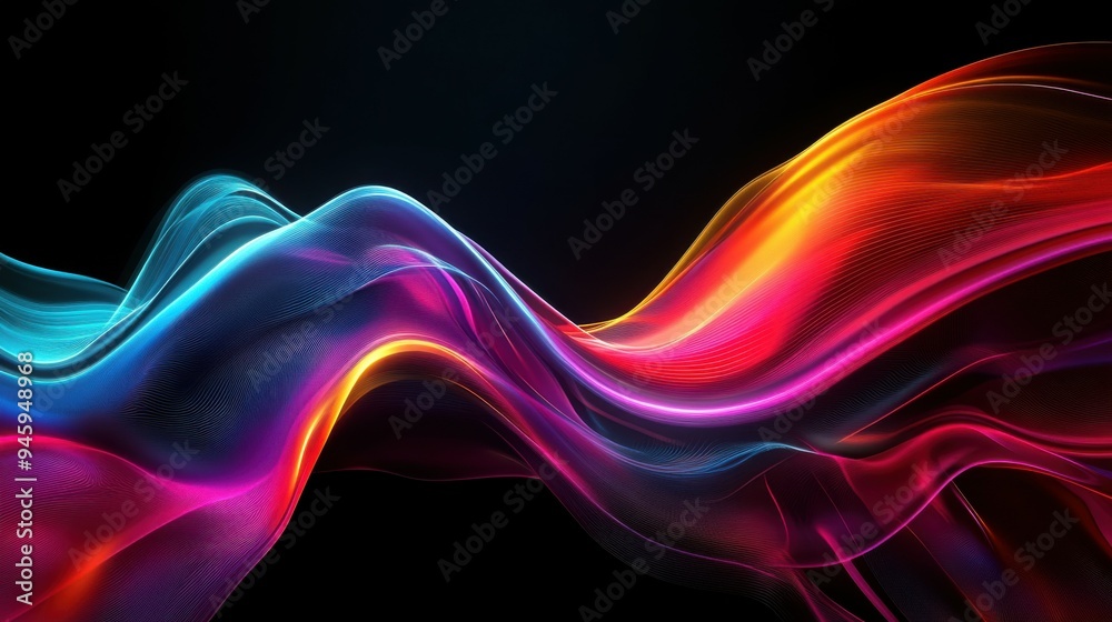 Colorful flowing abstract patterns in smooth gradients against a dark background create a mesmerizing visual experience highlighting fluid motion and artistic expression. Colorful flowing abstract patterns in smooth gradients against a dark background create a mesmerizing visual experience highlighting fluid motion and artistic expression.