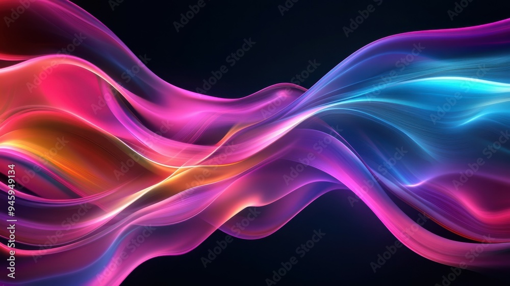 Colorful flowing abstract patterns in smooth gradients against a dark background create a mesmerizing visual experience highlighting fluid motion and artistic expression. Colorful flowing abstract patterns in smooth gradients against a dark background create a mesmerizing visual experience highlighting fluid motion and artistic expression.