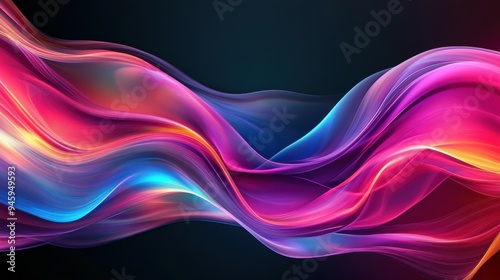 Colorful flowing abstract patterns in smooth gradients against a dark background create a mesmerizing visual experience highlighting fluid motion and artistic expression.