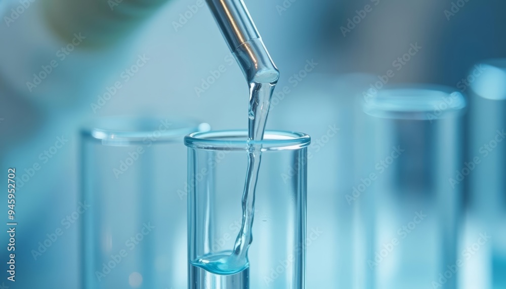 Precise scientific measurement in progress