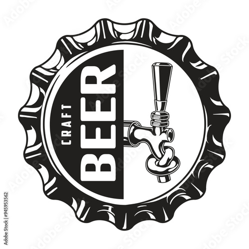 Craft beer vintage sticker monochrome