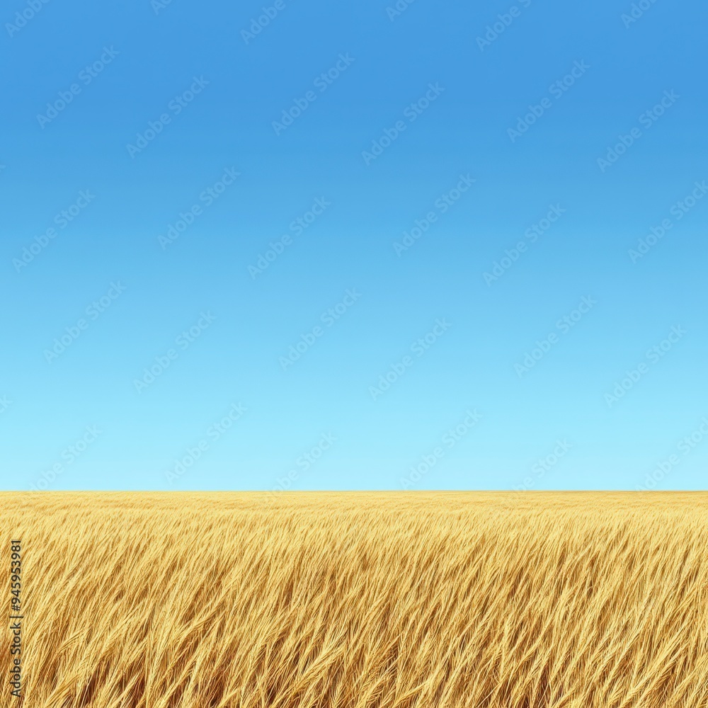 A vast field of golden wheat under a clear blue sky, symbolizing nature and agriculture. A vast field of golden wheat under a clear blue sky, symbolizing nature and agriculture.