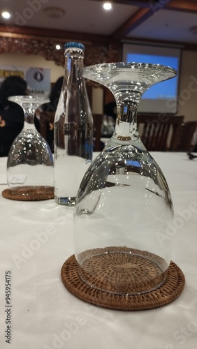 Bali Indonesia : still life with wine bottle and glass