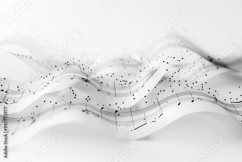 Music notes on a white background