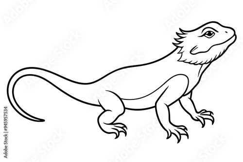 Bearded dragon silhouette vector icon illustration