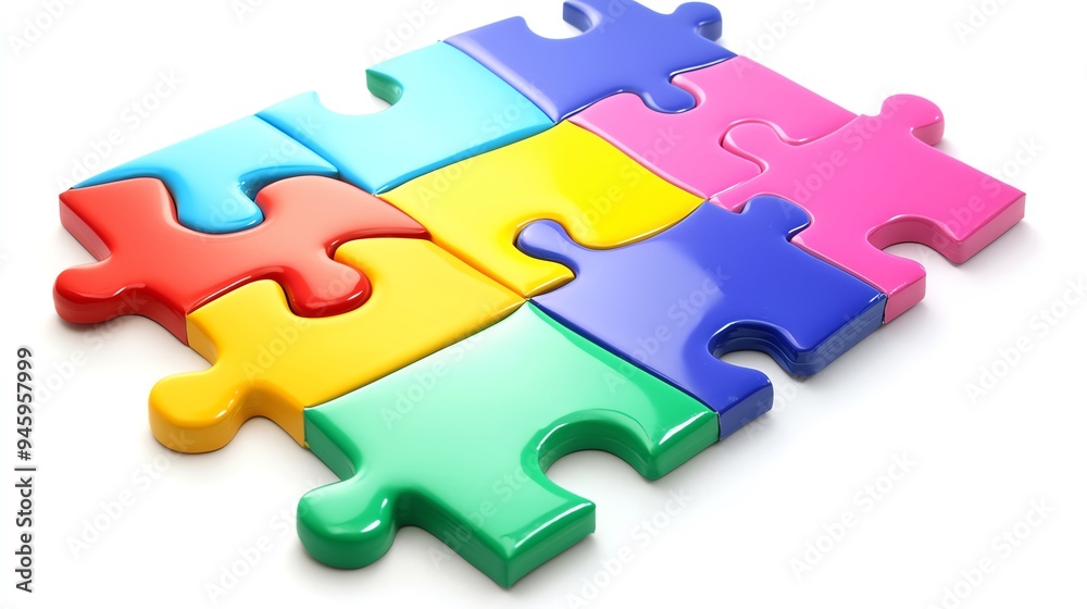 A colorful collection of puzzle pieces interlocked together, symbolizing problem-solving and creativity. A colorful collection of puzzle pieces interlocked together, symbolizing problem-solving and creativity.