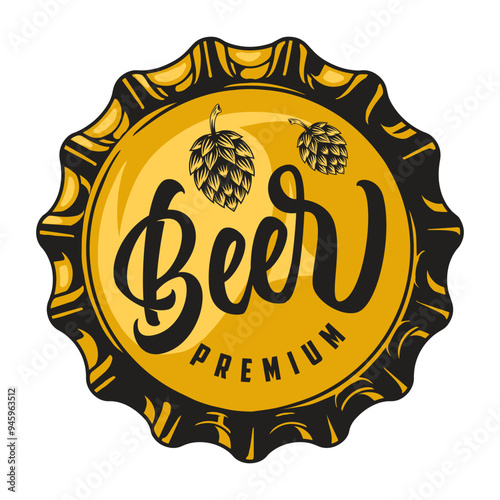 Premium beer colorful vintage sticker