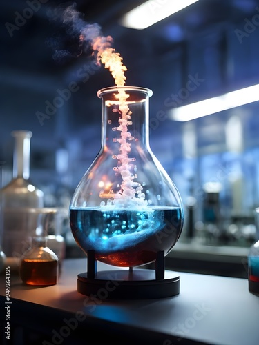 chemical reaction taking place in a lab photo