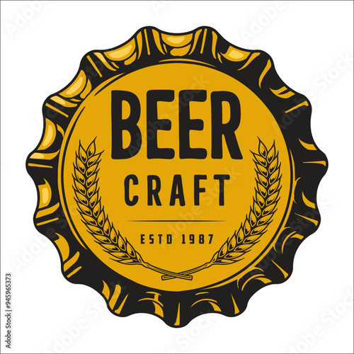 Craft beer colorful vintage label