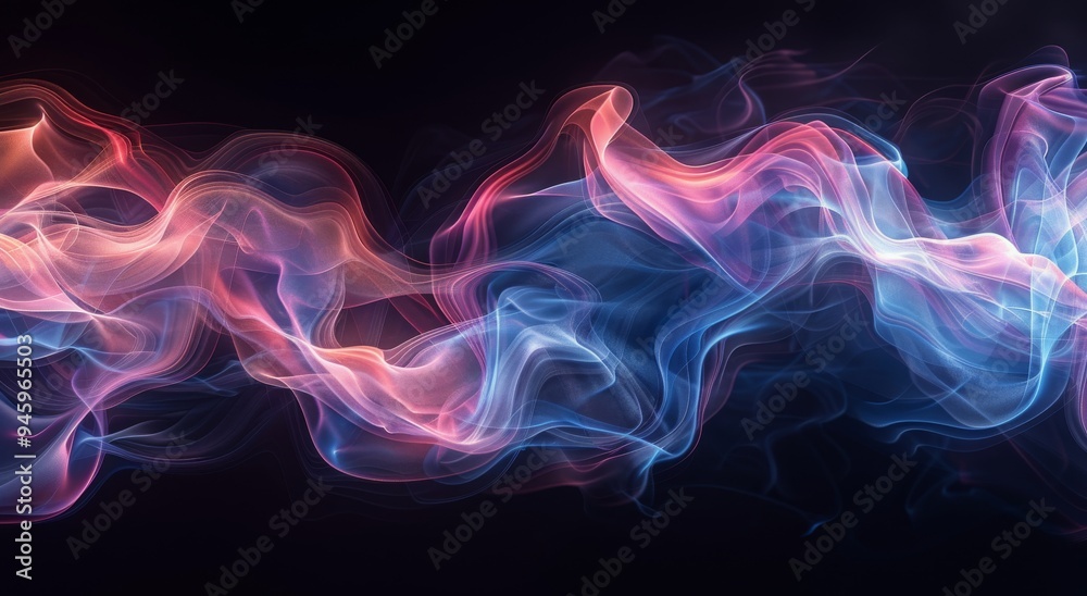 Abstract Blue And Pink Swirling Smoke Effect On Black Background Abstract Blue And Pink Swirling Smoke Effect On Black Background