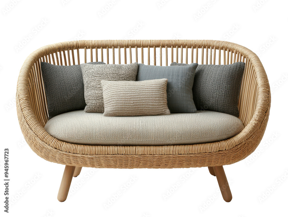 Fototapeta premium A minimalistic baby crib featuring smoothly curved edges and a clipped structure
