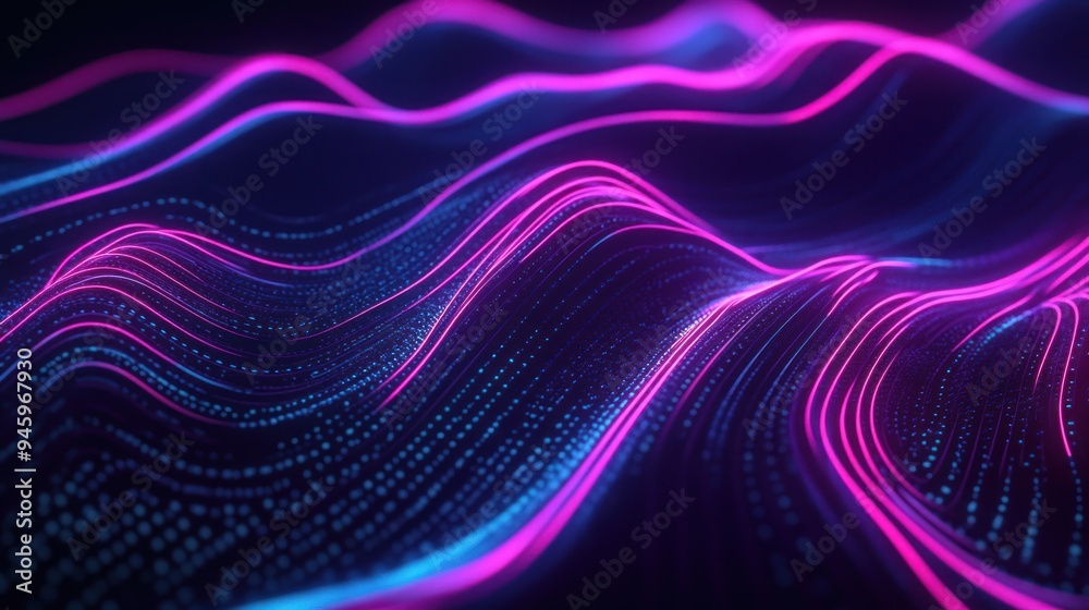 A colorful, wavy line with a purple and blue hue A colorful, wavy line with a purple and blue hue