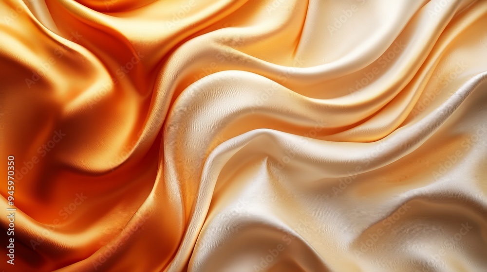 A piece of fabric with a pattern of orange and white stripes A piece of fabric with a pattern of orange and white stripes