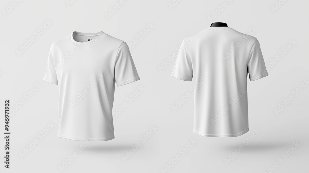 Floating white t shirt mockup front and back views Floating white t shirt mockup front and back views