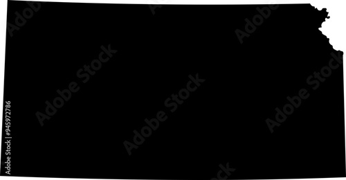 State of Kansas Silhouette Outline Graphic Design with Transparent Background	