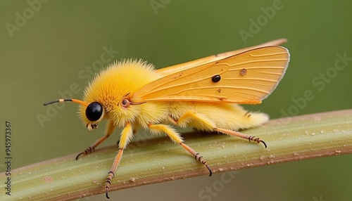 Yellow bee vibrant and free exploring natures beauty photo