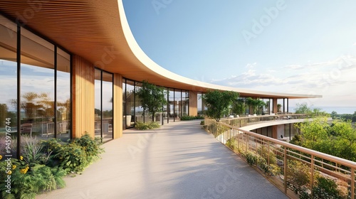 Healthcare facility with a sustainable design and green infrastructure, eco-friendly healthcare, sustainable practices