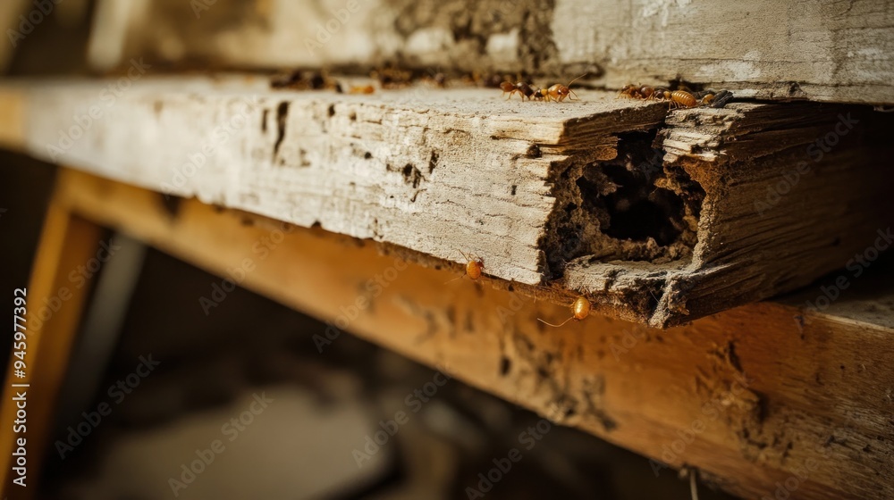 Termites Destroying Wooden Beams Termites Destroying Wooden Beams