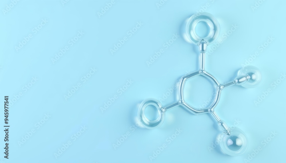 Molecular structure in 3D a symbol of scientific research and innovation