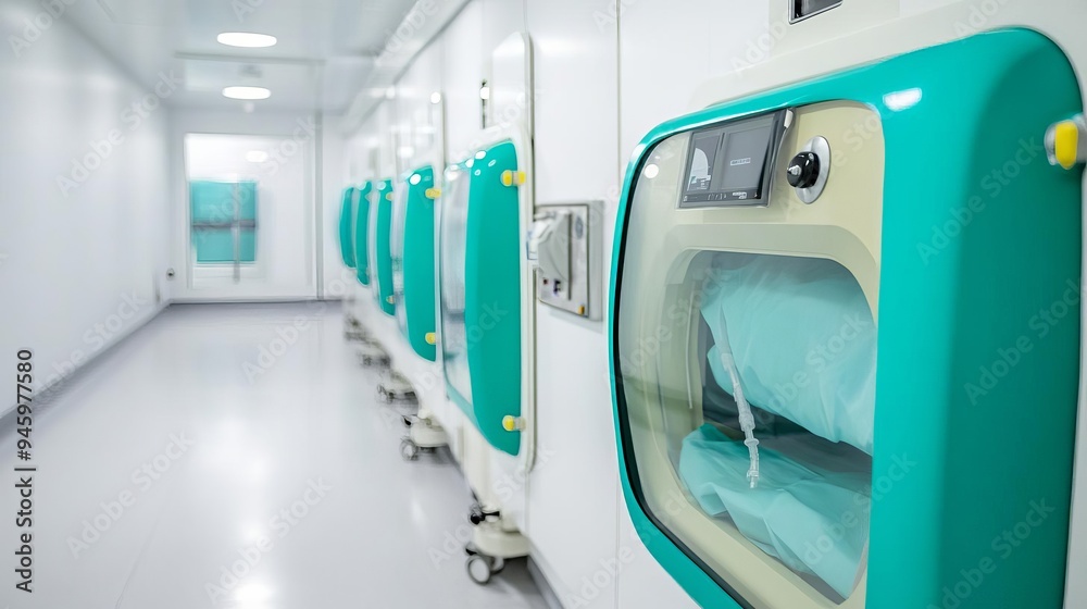 Obraz premium Healthcare facility with specialized infectious disease units, isolated care, patient safety