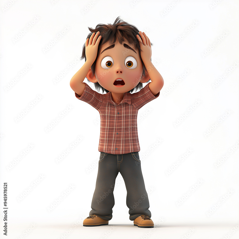 A cartoon child standing with hands on hips, looking confident A cartoon child standing with hands on hips, looking confident