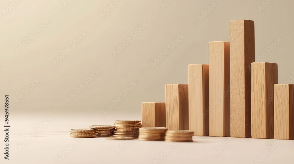 A line of dominoes with financial icons like stocks, commodities, and currencies, tipping over in sequence to reveal