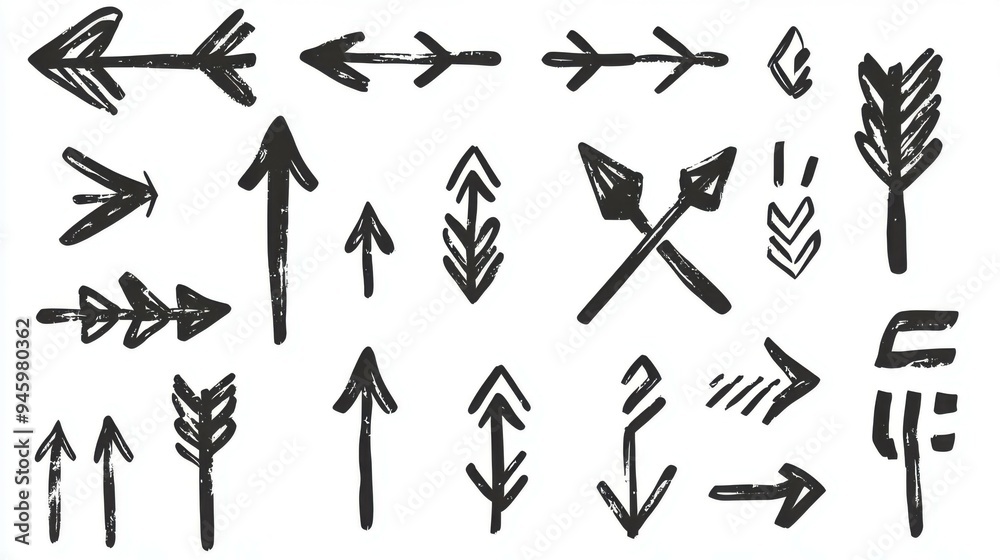 set of arrows on a white background. set of arrows on a white background.