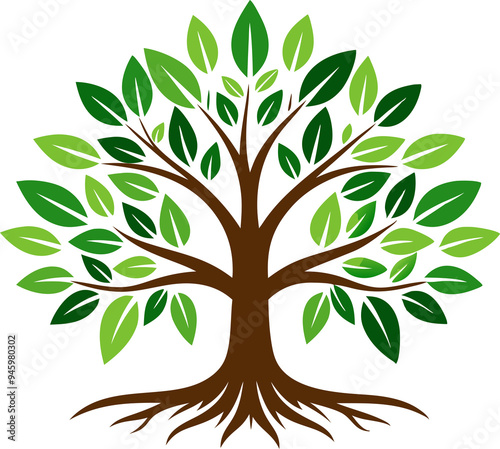 Simple Green Tree Illustration: Perfect for Nature-Themed Designs and Projects