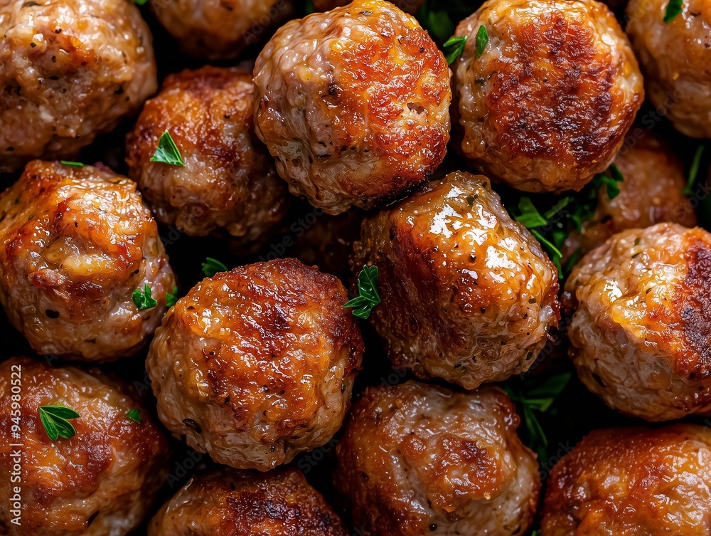 Hearty Meatballs Stacked Together, Featuring a Golden Brown Crust and Juicy Interior, Perfect for Italian Cuisine, Comfort Food Photography, or Delicious Dinner Recipes Hearty Meatballs Stacked Together, Featuring a Golden Brown Crust and Juicy Interior, Perfect for Italian Cuisine, Comfort Food Photography, or Delicious Dinner Recipes