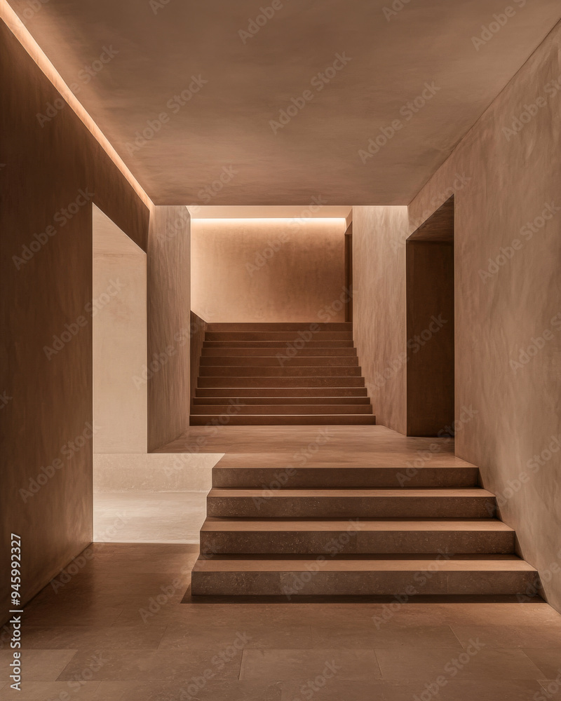 Obraz premium Mediterranean luxury villa with clean lines and elegant details. Premium Real Estate concept image.