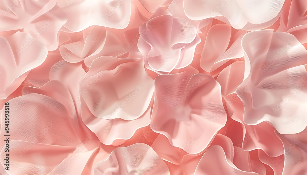 Soft blush pink abstract pattern resembling delicate petals with gentle light and shadow interplay, creating a tranquil ambiance. Soft blush pink abstract pattern resembling delicate petals with gentle light and shadow interplay, creating a tranquil ambiance.