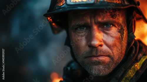 a tired fireman in his forties.