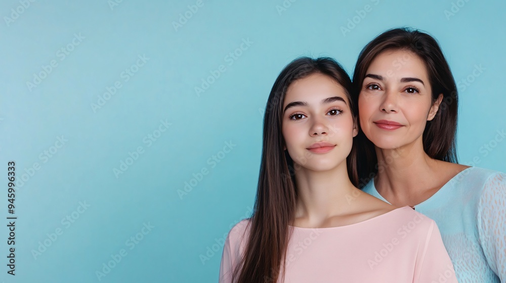 Beautiful Family Portrait of Young Woman and Her Mother in Soft Light Beautiful Family Portrait of Young Woman and Her Mother in Soft Light